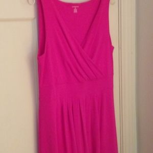 Lands End Hot Pink Fit and Flare dress M